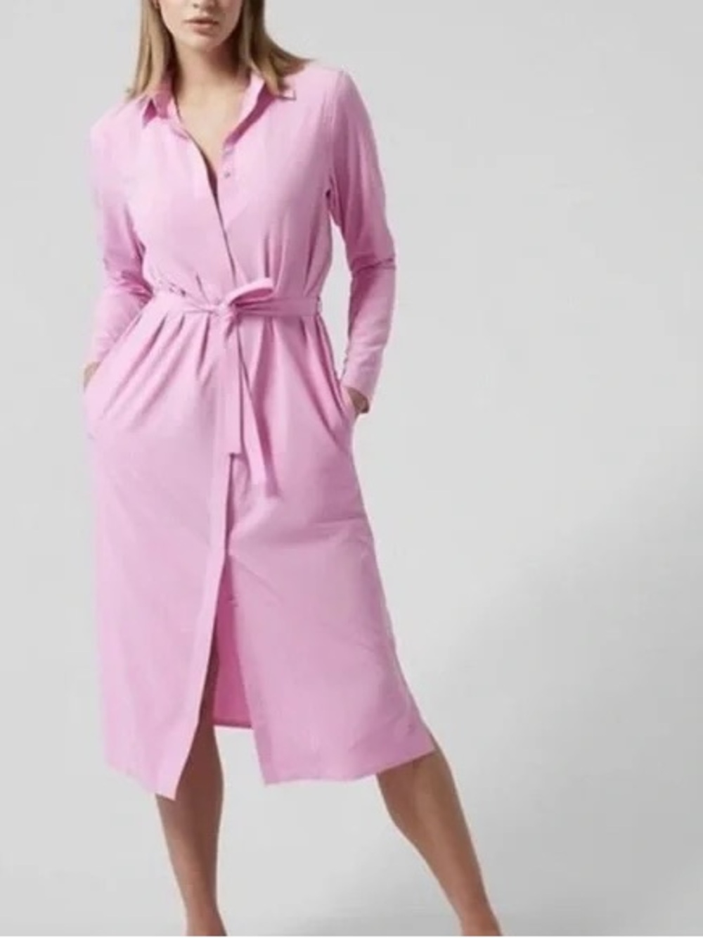 Athleta Pink Urbanite Shirt Dress - Petite Large
